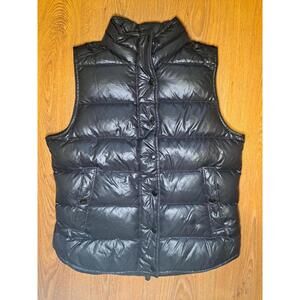 J Crew Puffer Vest Jacket Mens Small Black Full Zip